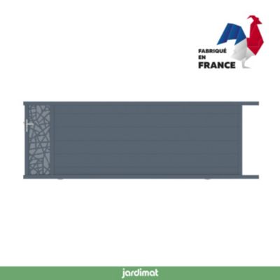 Portail coulissant frejus conceptuel 400x142,3 cm Gris anthracite 7016 Jardimat
