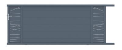 Portail coulissant frejus double onde 350x142,3 cm Gris anthracite 7016 Jardimat