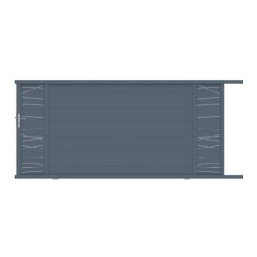 Portail coulissant frejus double onde 350x166,8 cm Gris anthracite 7016 Jardimat