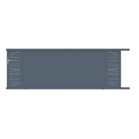 Portail coulissant frejus double onde 400x142,3cm Gris anthracite 7016 Jardimat