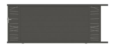 Portail coulissant frejus double onde 400x166,8 cm cm Taupe 7039 Neva Taupe Jardimat