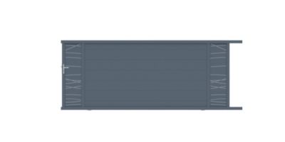 Portail coulissant frejus double onde 400x166,8 cm Gris anthracite 7016 Jardimat