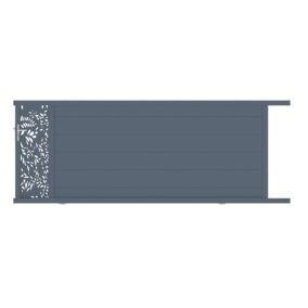 Portail coulissant frejus végétal 350x142,3 cm Gris anthracite 7016 Jardimat