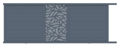 Portail coulissant lausanne floral 400x155,1 cm Gris anthracite 7016 Jardimat