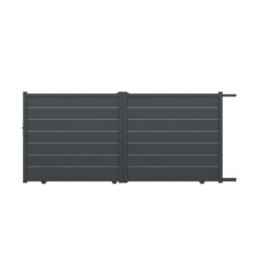 Portail coulissant Marcq aluminium gris RAL 7016 l.360,4 x H.164,8 cm 4ALU