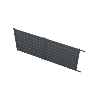 Portail coulissant Marcq aluminium gris RAL 7016 l.360,4 x H.164,8 cm 4ALU