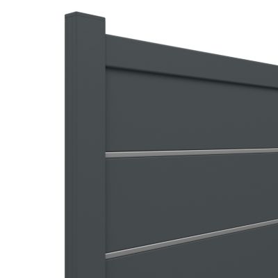 Portail coulissant Marcq aluminium gris RAL 7016 l.360,4 x H.164,8 cm 4ALU