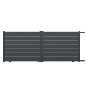 Portail coulissant Marcq aluminium gris RAL 7016 l.410,4 x H.164,8 cm 4ALU