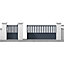 Portail coulissant motorisable aluminium Gironde gris 7016 sablé - 300 x h.130 cm