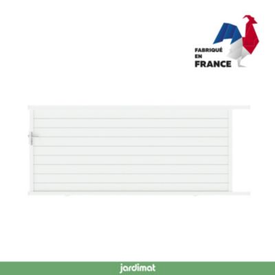 Portail coulissant motorisé alpes 350x155,1 cm Blanc 9016 Jardimat