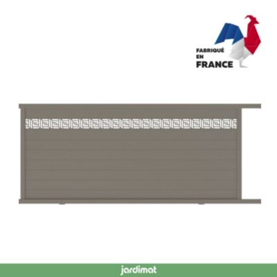 Portail coulissant motorisé auteuil orient 350x158,3 cm Gris beige 7006 Jardimat