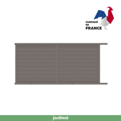 Portail coulissant motorisé cesson 350x171 cm Gris taupe 2900 Jardimat