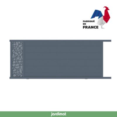 Portail coulissant motorisé frejus conceptuel 350x142,3 cm Gris anthracite 7016 Jardimat