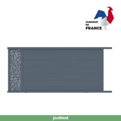 Portail coulissant motorisé frejus conceptuel 350x166,8 cm Gris 7037 Jardimat