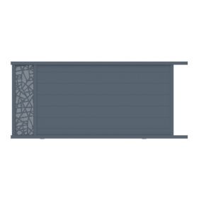 Portail coulissant motorisé frejus conceptuel 350x166,8 cm Gris 7037 Jardimat