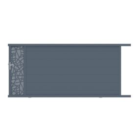 Portail coulissant motorisé frejus conceptuel 350x166,8 cm Gris anthracite 7016 Jardimat