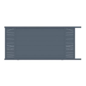 Portail coulissant motorisé frejus double onde 350x142,3 cm Gris anthracite 7016 Jardimat