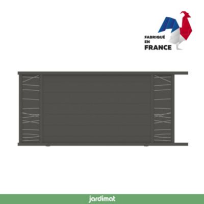 Portail coulissant motorisé frejus double onde 350x166,8 cm cm Taupe 7039 Neva Taupe Jardimat