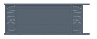Portail coulissant motorisé frejus double onde 350x166,8 cm Gris anthracite 7016 Jardimat
