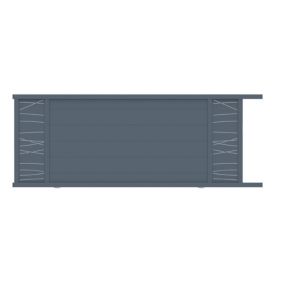 Portail coulissant motorisé frejus double onde 350x166,8 cm Gris anthracite 7016 Jardimat