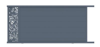 Portail coulissant motorisé frejus végétal 350x166,8 cm Gris anthracite 7016 Jardimat