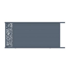 Portail coulissant motorisé frejus végétal 350x166,8 cm Gris anthracite 7016 Jardimat