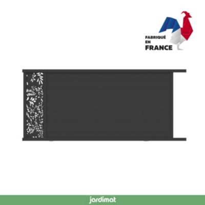 Portail coulissant motorisé frejus végétal 350x166,8 cm Noir 9005 Jardimat