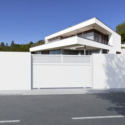 Portail coulissant Nazare aluminium blanc 9016 - 310 x h.164 cm 4ALU