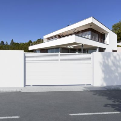 Portail coulissant Nazare aluminium blanc 9016 - 360 x h.164 cm 4ALU