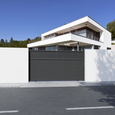 Portail coulissant Nazare aluminium gris 7016 - 310 x h.164 cm 4ALU
