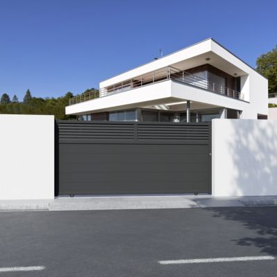 Portail coulissant Nazare aluminium gris 7016 - 360 x h.164 cm 4ALU