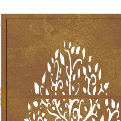 Portail de jardin 100x175 cm en acier Corten avec motif arbre vidaXL