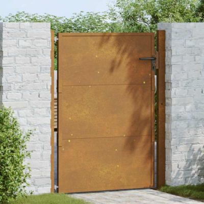 Portail de jardin,Porte de jardin,Portillons de jardin 100x125 cm en acier Corten 330619