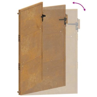 Portail de jardin,Porte de jardin,Portillons de jardin 100x125 cm en acier Corten 330619