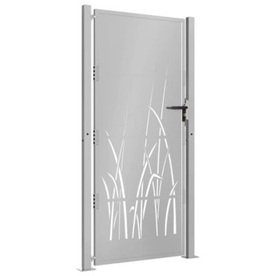Portail de jardin,Porte de jardin,Portillons de jardin 100x175 cm en acier Corten avec motif gazon