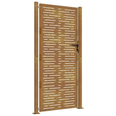 Portail de jardin,Porte de jardin,Portillons de jardin 100x175 cm en acier Corten, design carré