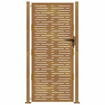 Portail de jardin,Porte de jardin,Portillons de jardin 100x175 cm en acier Corten, design carré