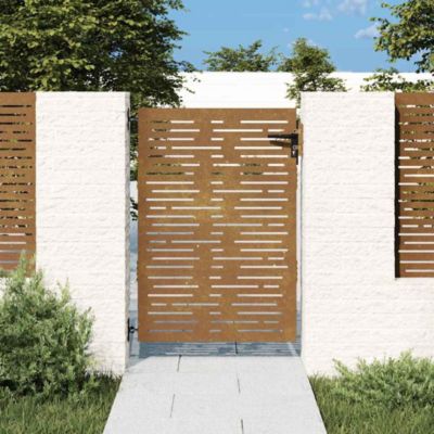 Portail de jardin,Porte de jardin,Portillons de jardin 85x150 cm acier corten conception de carré