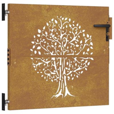 Portail de jardin,Porte de jardin,Portillons de jardin 85x150 cm acier corten conception de carré