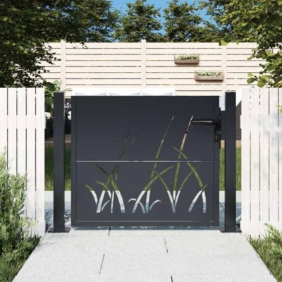 Portail de jardin,Porte de jardin,Portillons de jardin Anthracite 100x100 cm Acier Design Herbe