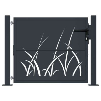 Portail de jardin,Porte de jardin,Portillons de jardin Anthracite 100x100 cm Acier Design Herbe