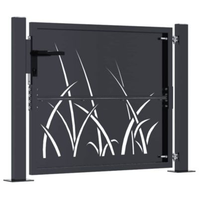 Portail de jardin,Porte de jardin,Portillons de jardin Anthracite 100x100 cm Acier Design Herbe