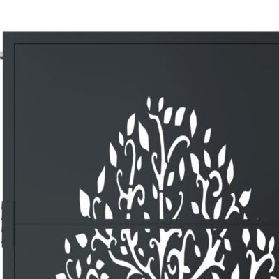 Portail de jardin,Porte de jardin,Portillons de jardin anthracite 100x125 cm acier conception d'arbre
