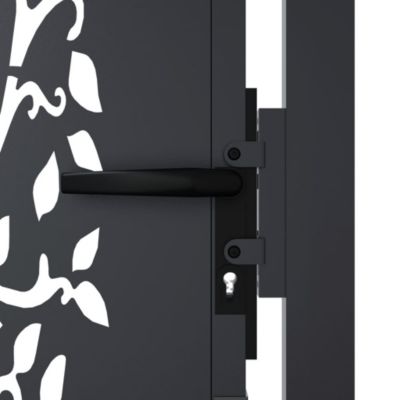 Portail de jardin,Porte de jardin,Portillons de jardin anthracite 100x125 cm acier conception d'arbre