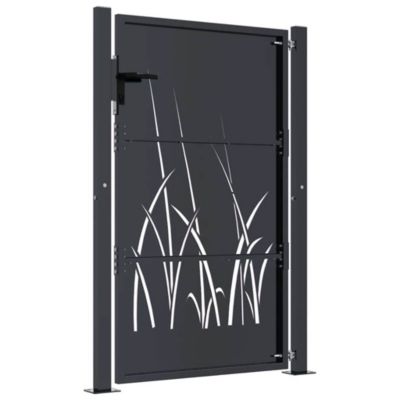 Portail de jardin,Porte de jardin,Portillons de jardin Anthracite 100x125 cm Acier Design Herbe