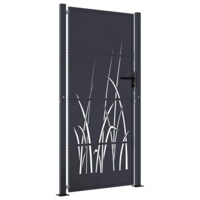 Portail de jardin,Porte de jardin,Portillons de jardin Anthracite 100x175 cm Acier Design Herbe