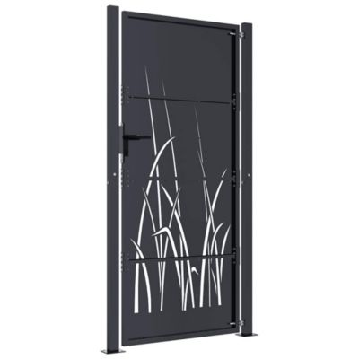 Portail de jardin,Porte de jardin,Portillons de jardin Anthracite 100x175 cm Acier Design Herbe