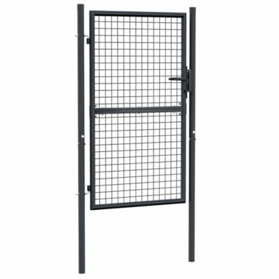 Portail de jardin,Porte de jardin,Portillons de jardin grillagé en acier galvanisé gris 100 x 150 cm