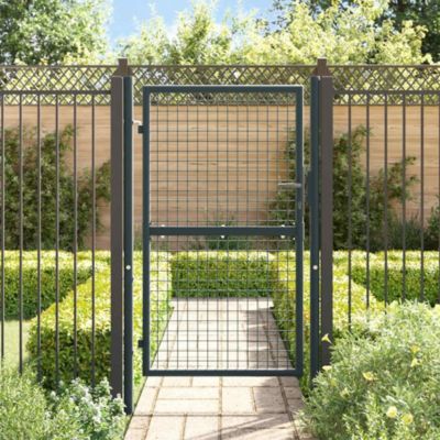 Portail de jardin,Porte de jardin,Portillons de jardin grillagé en acier galvanisé gris 100 x 150 cm
