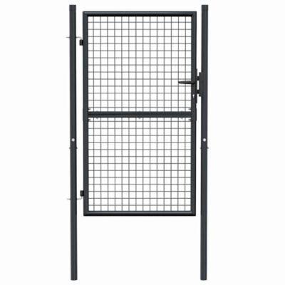 Portail de jardin,Porte de jardin,Portillons de jardin grillagé en acier galvanisé gris 100 x 150 cm